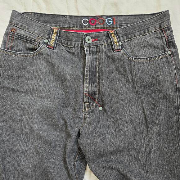 Vintage Coogi Jeans Size 36x34 Black Wash Embroidered Denim Y2K Baggy Fit - Picture 2 of 13